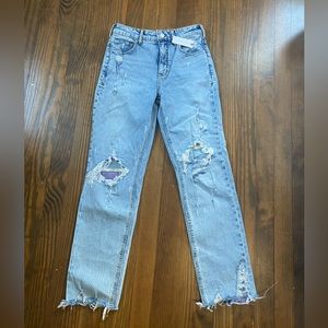 Anthropologie Light-Wash Patch Jeans